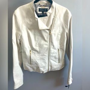 NWT Black Rivet White Faux Leather Jackrt